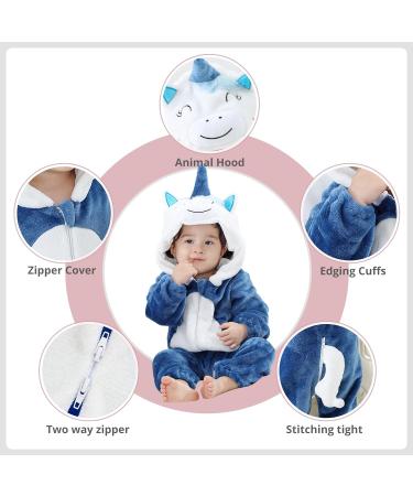 COOKY.D Unisex Winter Animal Hooded Baby Romper - Blue (3-6 months) - Buy Online on GoSupps.com