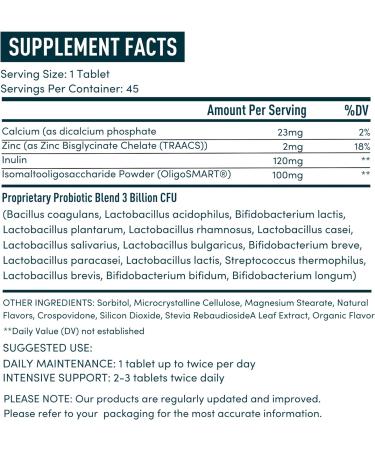 Oral Probiotics for Teeth and Gums - 3BN CFU Lactobacillus - Dental Probiotics for Bad Breath - 45 Breath Mints Tablets - Buy Online on GoSupps.com
