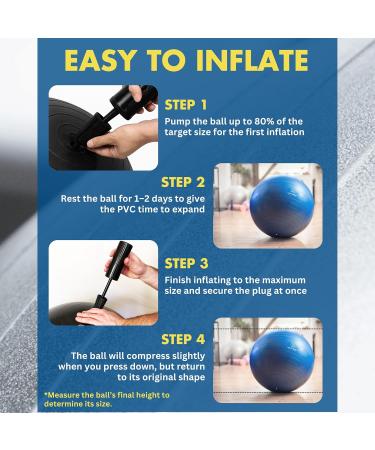 ProBody - Pilates Exercise Ball - Multiple Sizes Gym Grade Balance Ball for Fitness - Yoga - Workout Pregnancy & Physical Therapy - Buy Online on GoSupps.com