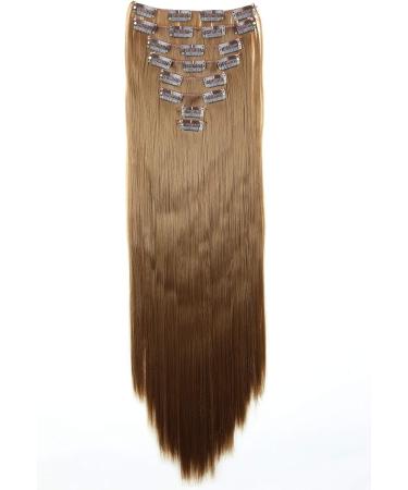 CAISHA by PRETTYSHOP XXL 24 8 Pieces Set Clip In Hair Extensions - Medium Brown #6 - Buy Online on GoSupps.com