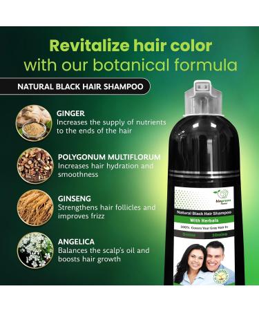 Ammonia-Free & Paraben Free Herbal Hair Shampoo - Hair Dye Shampoo for Women & Men - Natural Color & Herbal Nourishment - No Stain on Skin - Natural Black (400 ml) - Buy Online on GoSupps.com
