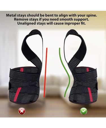 ORTONYX Full Back Support Brace - Pain Relief for Upper and Lower Back, Kyphosis, Posture Correction - Removable Pad - XL Black - Buy Online on GoSupps.com