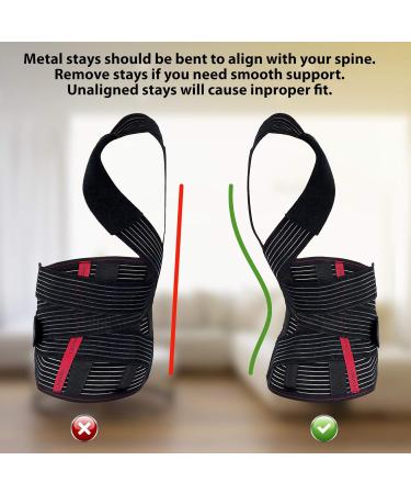 ORTONYX TLSO Full Back Support Brace - Removable Dorso-Lumbar Pad Lightweight & Breathable - Pain Relief for Thoracic Kyphosis & Herniated Disc - XX-Large Black - Buy Online on GoSupps.com