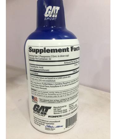 GAT L-Carnitine 1500mg Amino Acid Lemon Blast - 16oz (473ml) - Buy Online on GoSupps.com