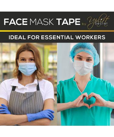 Uplift Secret Face Mask Tape Double Sided (100 Count) - Prevents Fogging, Slipping & Gaps - Works with All Masks - Buy Online on GoSupps.com