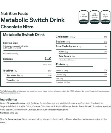 Juvenescence Metabolic Switch Ketone Drink - C6 Ketone Di-Ester (7 Count) - Fuel Ketosis with BHB - 2.5 Fl Oz x 7 - Buy Online on GoSupps.com