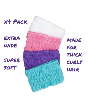 Microfiber Turbie Twist Spa Headband - 4 Pack - Extra Wide 5 for Curly Thick Hair - Buy Online on GoSupps.com