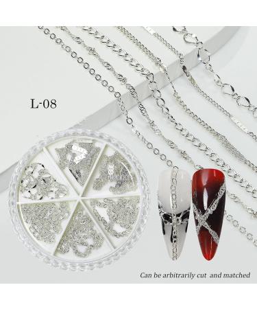 Metal Nail Art Chains Decorations Unique DIY Nails Supply Manicure Tips For Women Nail Chains 7 - Buy Online on GoSupps.com