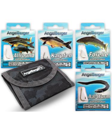 Angel-Berger Leader Hook Assortment | Premium Fishing Hooks for Eel Trout Carp & Zander | All-Round Feeder Bag - Buy Online on GoSupps.com
