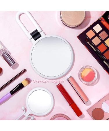 Willbond 2-Piece Magnifying Handheld and Travel Makeup Mirror Set - Double Sided Pedestal Mirror with 15x and 10x Magnification - White - Buy Online on GoSupps.com