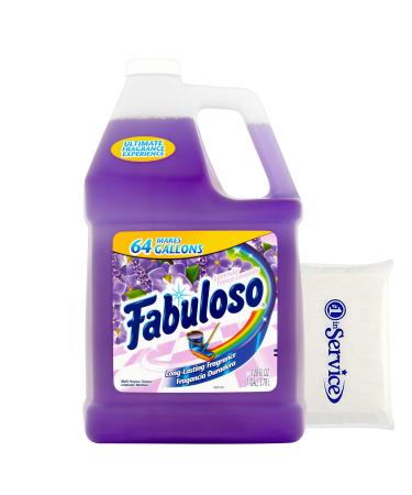 Fabuloso Makes 64 Gallons Lavender Purple Liquid Multi-Purpose Professional Household Non Toxic Fabolous Hardwood Floor Cleaner + Number 1 In Service Wallet Tissue pack 128 Fl Oz (Pack of 1)