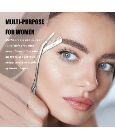LePinko Eyebrow Trimming Scissors & Combs Set - Perfect Gifts for Men & Women | Silver - Ideal Stocking Stuffers - Buy Online on GoSupps.com