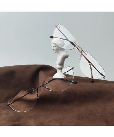 Eyekepper 4 Pack Rimless Reading Glasses - Lightweight Half Moon Readers for Men & Women +2.25 - Stylish and Comfortable - Buy Online on GoSupps.com