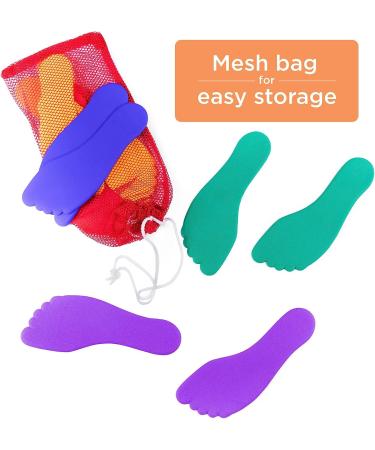 K-Roo Sports Set of 6 Colorful Foot-Shaped Floor Markers - Non-Slip Rubber Footprints in Mesh Bag for Dance, Karate & Activities - Buy Online on GoSupps.com