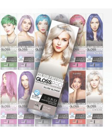 Colour-Freedom Gloss Pro 150ml Silver Blonde Semi-Permanent Hair Colour - Ultra-Vibrant Vegan Colour Mask with PurePlex | Ammonia Free Colour Lasts Up To 6-10 Washes Silver Blonde 150 ml (Pack of 1) - Buy Online on GoSupps.com