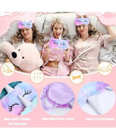 Cartoon Unicorn Eye Mask for Sleeping - Plush 3D Travel Sleep Mask for Adults & Kids - Breathable & Comfortable (Purple) - Buy Online on GoSupps.com