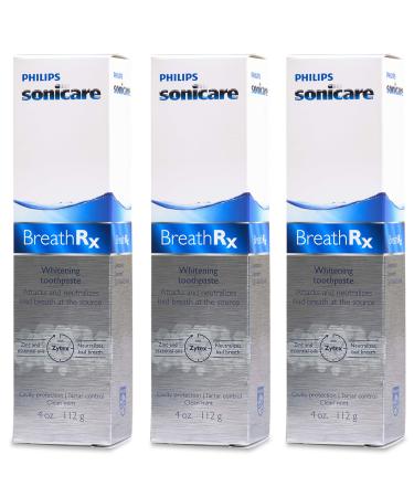 BreathRx Whitening Toothpaste 4-Ounce Tubes. Family Size (Pack of 3)
