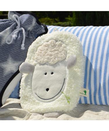Hugo Frosch Children's Eco-Hot Water Bottle 0.8L - Fleece Cover Lamb Cream-White | International Shipping Available - Buy Online on GoSupps.com