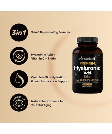 NatureBell Hyaluronic Acid 250mg - 240 Capsules | Premium Quality - Buy Online on GoSupps.com