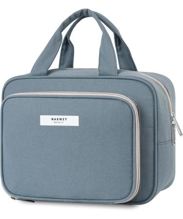 Large Travel Toiletry Bag Organizer - Greyish Blue Makeup & Cosmetic Bag for Women - Buy Online on GoSupps.com