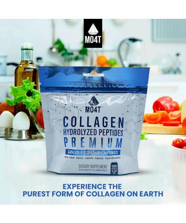 MO4T Collagen Peptides Powder - Unflavored Hydrolyzed from Grass Fed Bovine for Women & Men - Buy Online on GoSupps.com