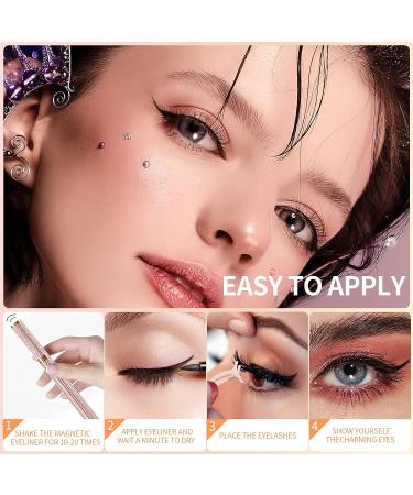 Magnetic Eyelashes and Eyeliner Kit - Natural Look, Reusable, Sweatproof - 8 Pairs, No Glue Needed - Buy Online on GoSupps.com