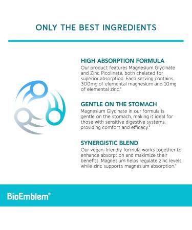 BioEmblem Magnesium Glycinate with Zinc and Women's Multivitamin - Buy Online on GoSupps.com