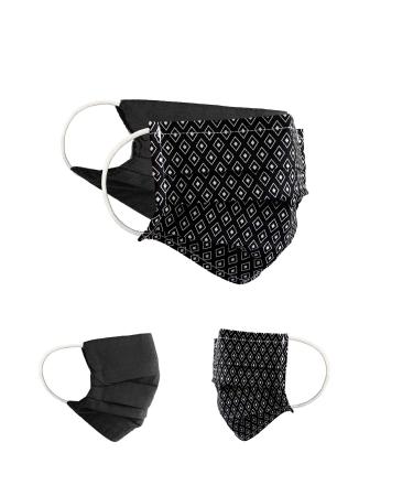 BAF Community Masks 2 via Pack Set Unisex makeshift mask Wendbar Mundsprung Mund and nose protection turning mask with motif cotton bci washable 1 piece (2 pack) black/white-11