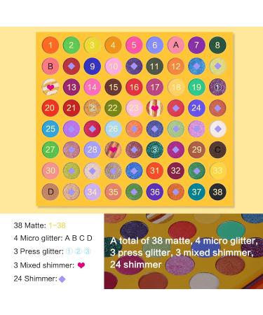 72 Colors Perling Gloss Matte Rainbow Makeup Palette - Ucanbe Professional Glitter Shimmer Eyeshadow | Bright Powder Eye Cosmetics - Buy Online on GoSupps.com