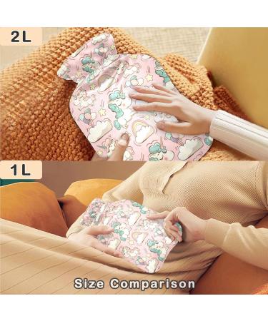 Naanle Rainbow Unicorn Hot Water Bottle - 1L Transparent Heating Pad for Hand Warmers Pain Relief & Cold Therapy - Buy Online on GoSupps.com