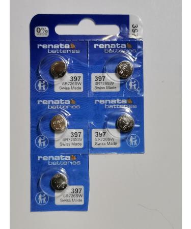 Renata 397 Button Cell watch battery 5 Batteries