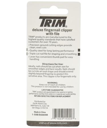 Trim Deluxe Fingernail Clippers with File - Sharp & Durable Steel Clippers for Precise Cuts - Buy Online on GoSupps.com