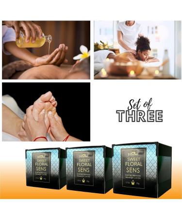 Beeswax Body Massage Candle Set - Sweet Floral Scent Skin Safe & Low Heat Oil Warmer - 3x 0.7 oz - Hot Flowers - Buy Online on GoSupps.com