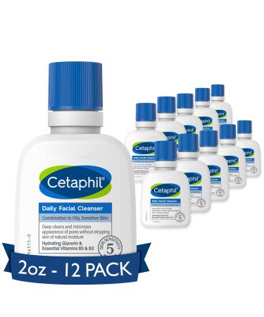 Cetaphil Face Wash Daily Facial Cleanser for Sensitive Combination to Oily Skin NEW 2 oz 12 Pack Gentle Foaming Soap Free Hypoallergenic Daily Facial Cleanser NEW - Buy Online on GoSupps.com