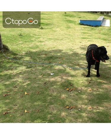 CTOPOGO Heavy Duty Dog Tie Out Cables - 10FT 16FT 33FT for Dogs Up to 125 lbs | Durable Tie-Out Linen & Chain for Small/Medium Pets - 3M Blue - Buy Online on GoSupps.com