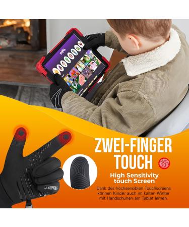 Ruixue Children s Winter Gloves | Warm Anti-Slip Windproof Fleece Gloves for Outdoor Sports (Ages 8-10) - Black - Buy Online on GoSupps.com
