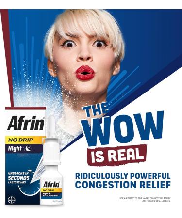 Afrin No Drip Night Pump Nasal Mist - Fast Relief from Nasal Congestion with Chamomile 0.5 Fl Oz (30ml) - International Shipping Available - Buy Online on GoSupps.com