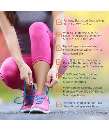 BlisterPod Gel Toe Protector Sleeves for Small Toes (2-Pack) | Cut-to-Fit Reusable Toe Pads | Sport Narrow Toe Sleeve | Prevent Blisters & Rubbing - Buy Online on GoSupps.com