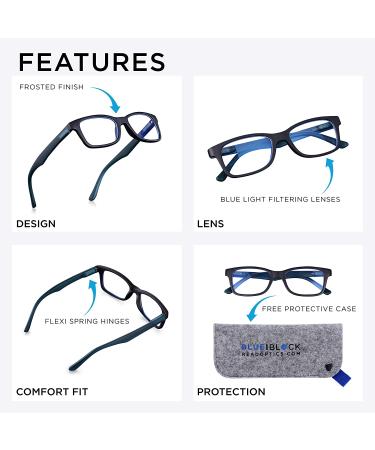 Kids Blue Light Blocker Glasses - Age 3-10 | Screen Protection Specs in Black & Blue by Read Optics - Buy Online on GoSupps.com
