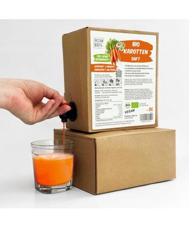 Organic Carrot Juice 3L Box | German & Dutch Carrots | Vegan Bright Orange Fermented Vegetable Juice - Buy Online on GoSupps.com