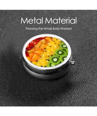 Fresh Fruit Round Pill Box | 3 Compartment Organizer | Portable Travel Pill Box for Easy Med Management - Buy Online on GoSupps.com