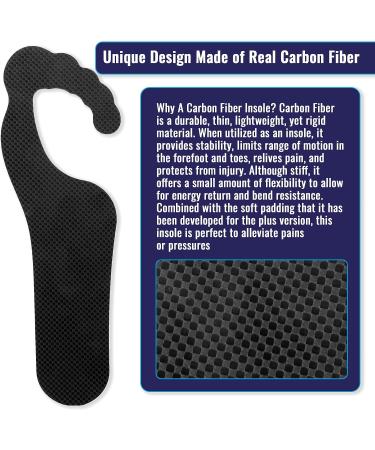 Ergoactives Carbon Fiber Insole Plus - Rigid with Padding for Men and Women - Alleviates Morton's Neuromas, Plantar Fasciitis - Size M 9-12, W 7-9 - 1 Unit - Buy Online on GoSupps.com
