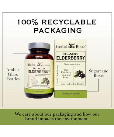 Organic Herbal Roots Black Elderberry Capsules | Max Strength 4 300mg | Vegan, Pure & Made in the USA - Buy Online on GoSupps.com