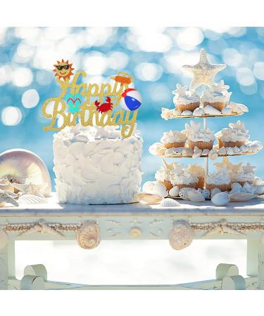 Beach Ball Happy Birthday Cake Topper Summer Pool Party Decoration Summer Party Favor Supplies - Buy Online on GoSupps.com