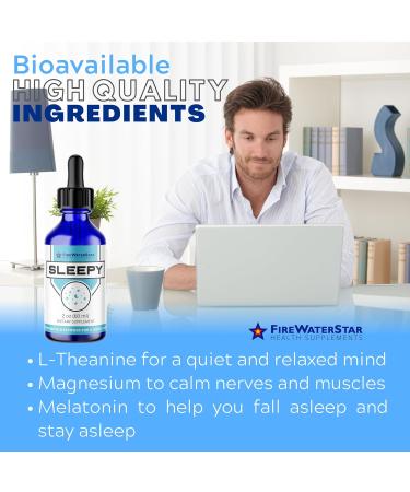 FWS Sleepy - Liquid Melatonin with Magnesium L-Theanine - Natural Sleep Aid - Fast Acting Liquid Drops - Helps You Get to Sleep and Stay Asleep for a Good Night's Rest - Adults Teens Kids - Buy Online on GoSupps.com