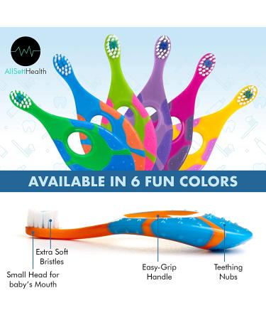 6 Pack - Baby Toothbrush  0-2 Years  Soft Bristles  BPA Free | Toddler Toothbrush  Infant Toothbrush  Training Toothbrush  Includes Free Toothbrush Holder - Buy Online on GoSupps.com
