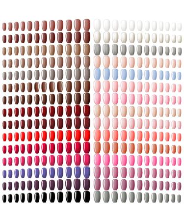 720 Pieces Fake Nails Short False Nails Medium Square Artificial Fake Nails Full Cover Fingernails Coffin Press on Nail Glossy Pure Color False Nail Tip for Women Girls Kids DIY Nail (Fresh Colors)