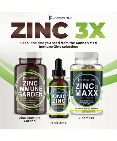 GANNON MED Chelated Zinc 50mg + Vitamin C 800mg + Echinacea 600mg Tablets - Immune Support for Kids & Adults - Buy Online on GoSupps.com
