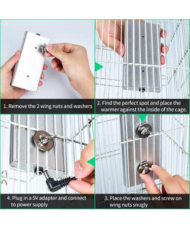 Briidea Bird Warmer for Cage - USB 5V Heater for African Grey, Parakeets, Parrots, Small Birds - Buy Online on GoSupps.com