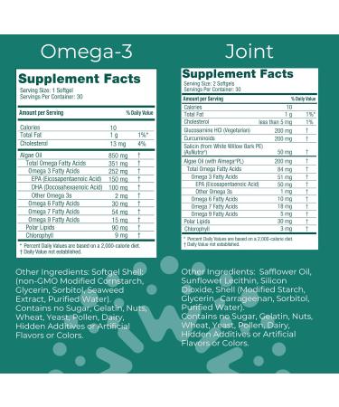 Iwi Omega-3 & Joint Omega-3 Bundle 30 Servings Vegan Plant-Based Algae Omega 3 Krill & Fish Oil Alternative No Fishy Aftertaste - Buy Online on GoSupps.com